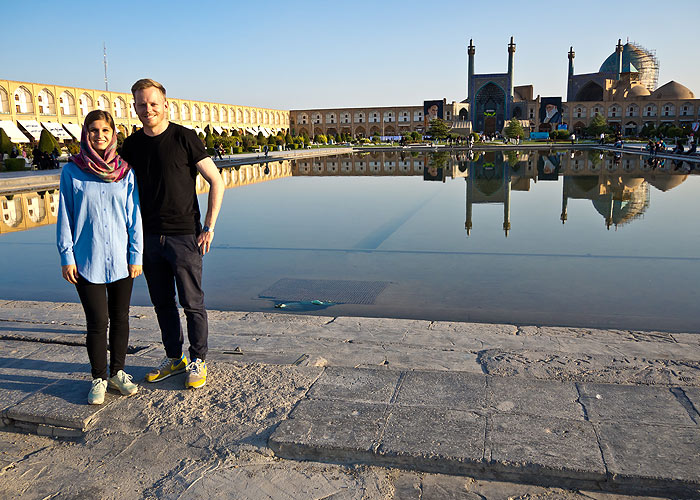 Aylin und ich auf dem Naqsch-e-Dschahan-Platz